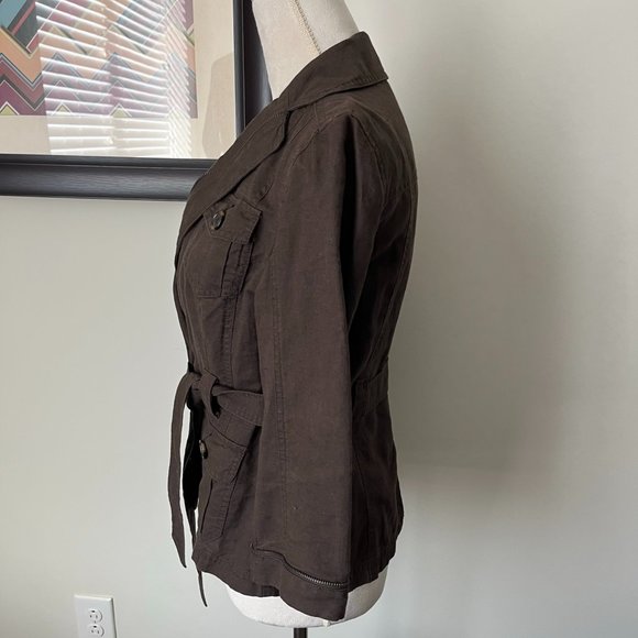 Ann Taylor Brown Linen Blend Jacket S - Picture 2 of 5